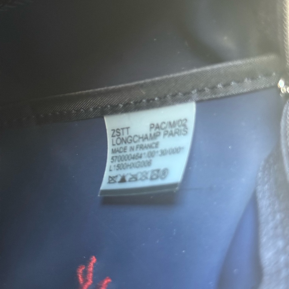 Longchamp Navy Mini Le Pliage Top-Handle Bag with Tricolor Horse Motif - Picture 6 of 11